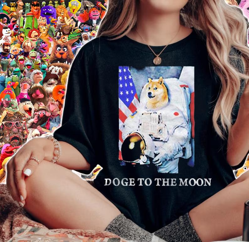 Funny Doge to the moon T-shirt