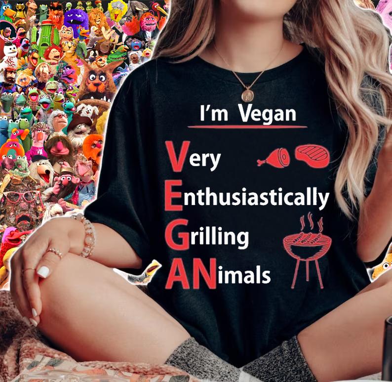 I'm Vegan Very Enthusiastically Grilling Animals T-Shirt woman shirt