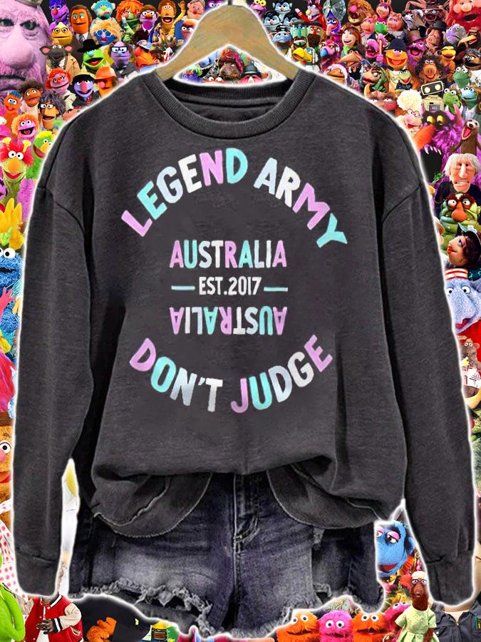 Legend Army don't judge Australia est 2017 T-shirt sweatshirt