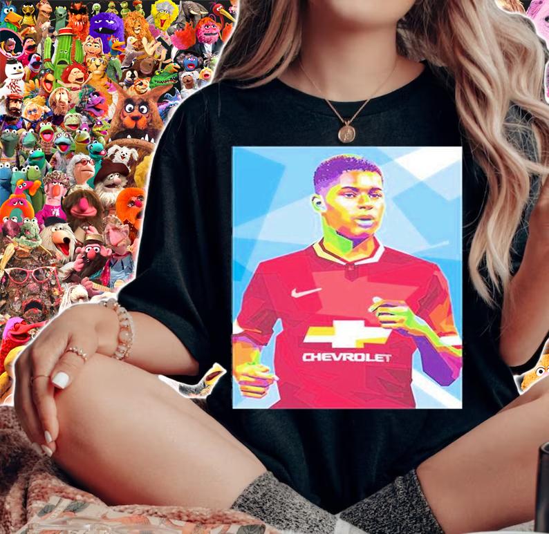 Marcus Rashford In Pop Art Portrait Style T-Shirt