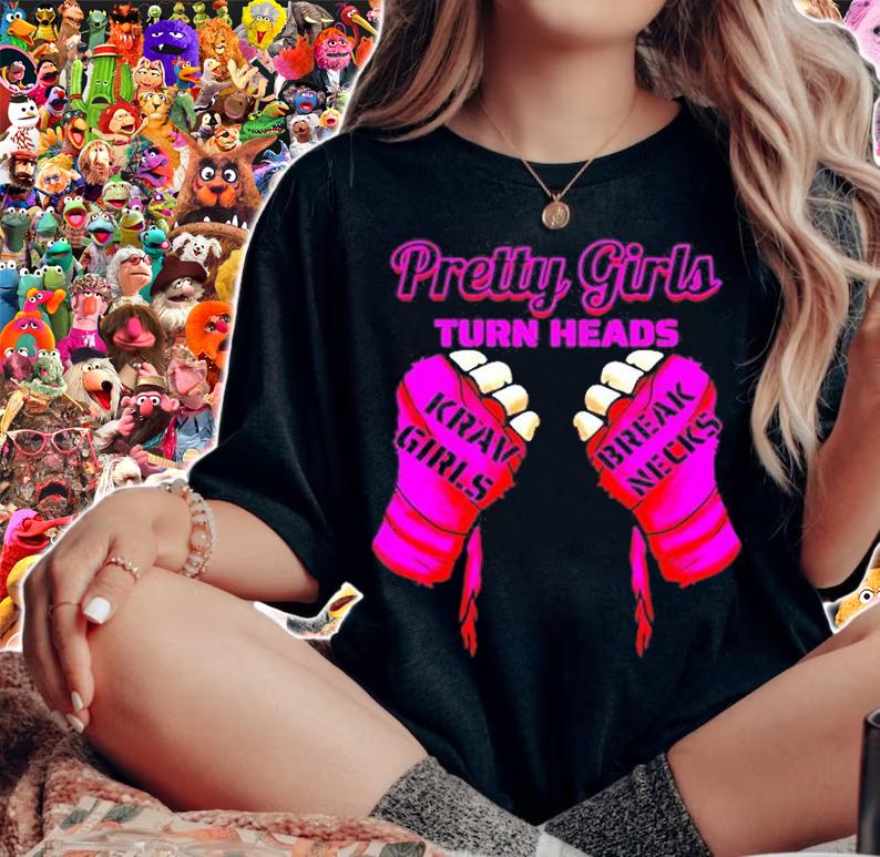 Pretty Girls Turn Heads Krav Girls Break Necks Krav Maga T-Shirt