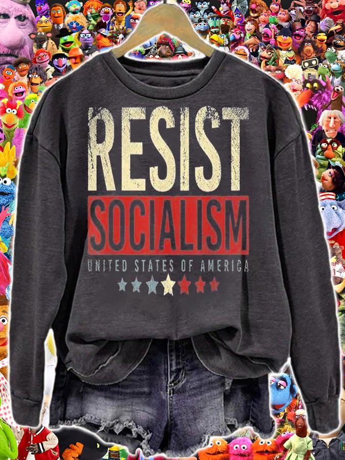 Resist Socialism United States Of America Anti Socialism Vintage T-Shirt sweatshirt