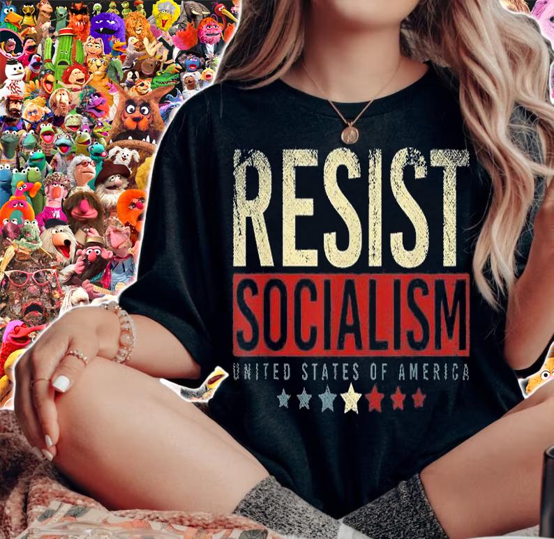Resist Socialism United States Of America Anti Socialism Vintage T-Shirt woman shirt