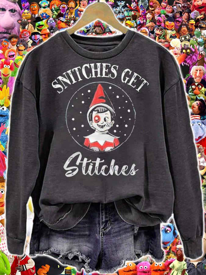 Snitches get stitches Elf Christmas T-shirt sweatshirt
