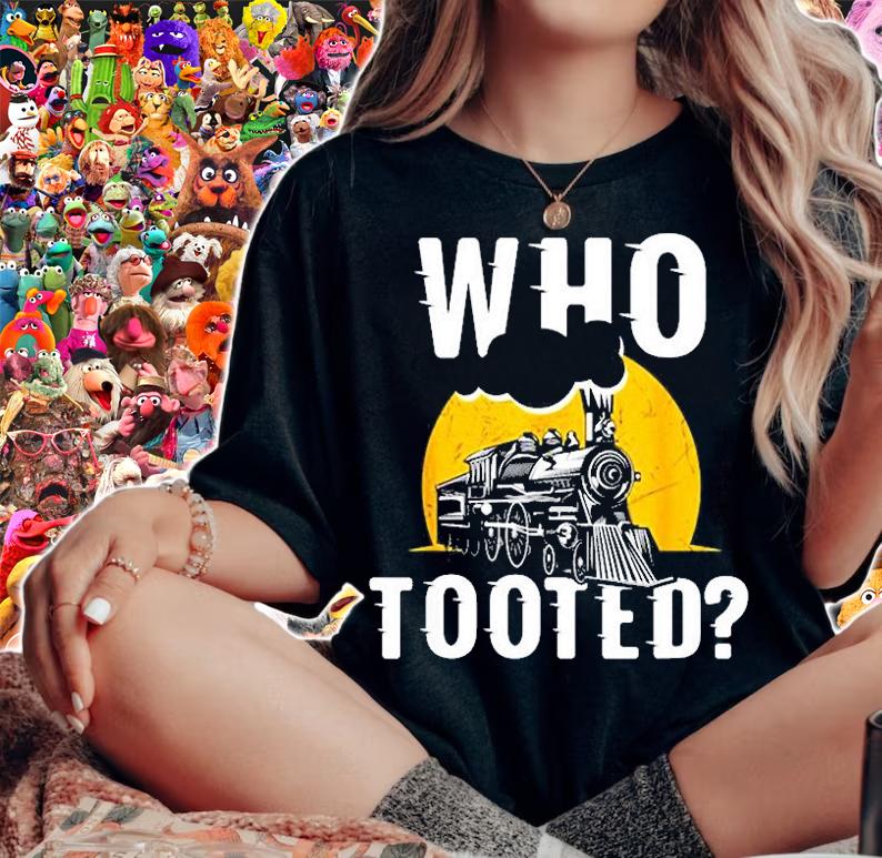 Who Tooted Funny Train Lover Cute Model Railroad Conductor T-Shirt woman shirt