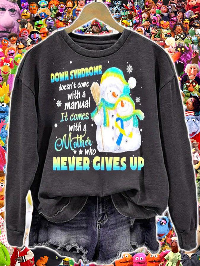 Down Syndrome doesn't come with a manual it comes with a mother Christmas shirt