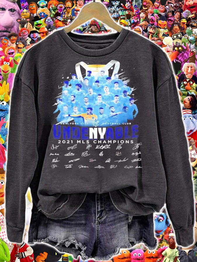 New York City Football Club Undeniable 2021 MLS Champions Signatures Shirt sweatshirt