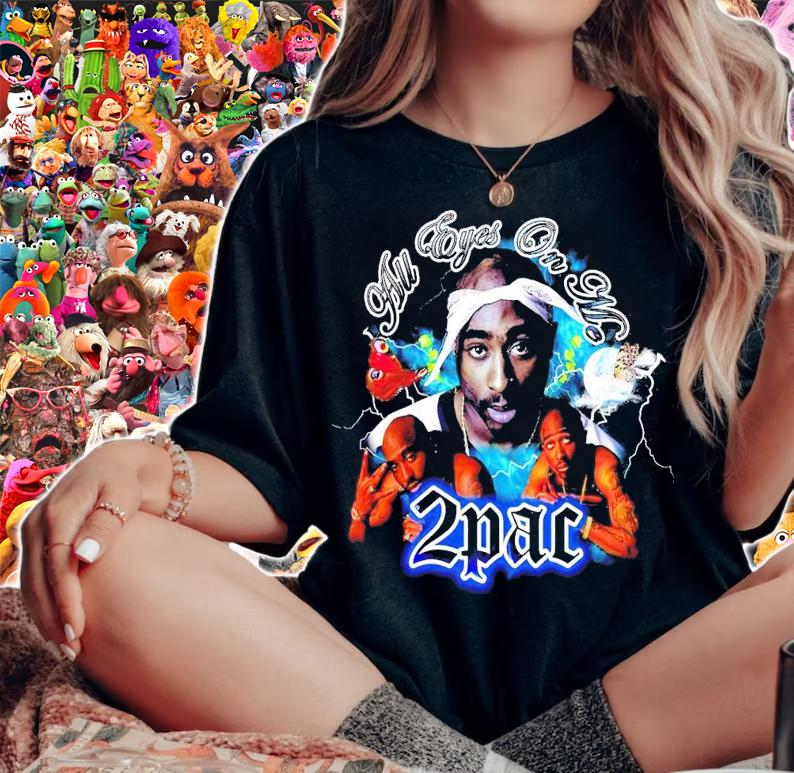 2PAC Tupac Shakur Hip Hop Rap all eyes on me t-shirt woman shirt