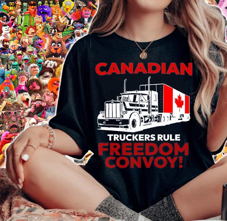 Canadian Truckers Rule Freedom Convoy 2022 T-Shirt woman shirt