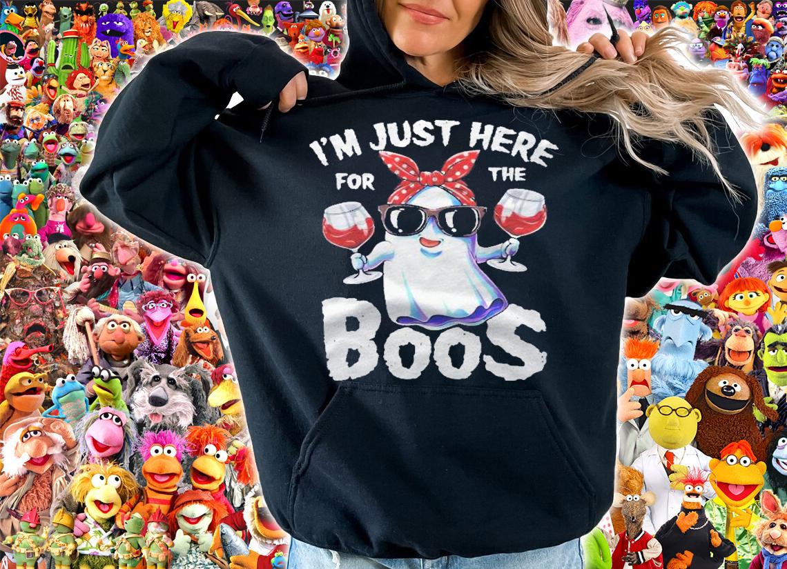 Im Just Here For The Boos Halloween Women Ghost Cute Funny Shirt