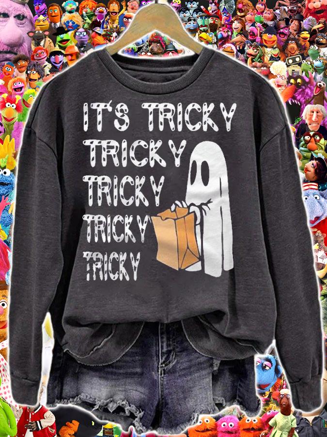 Its Tricky Funny Halloween Ghost Costume Trick Or Treat shirt sweatshirt