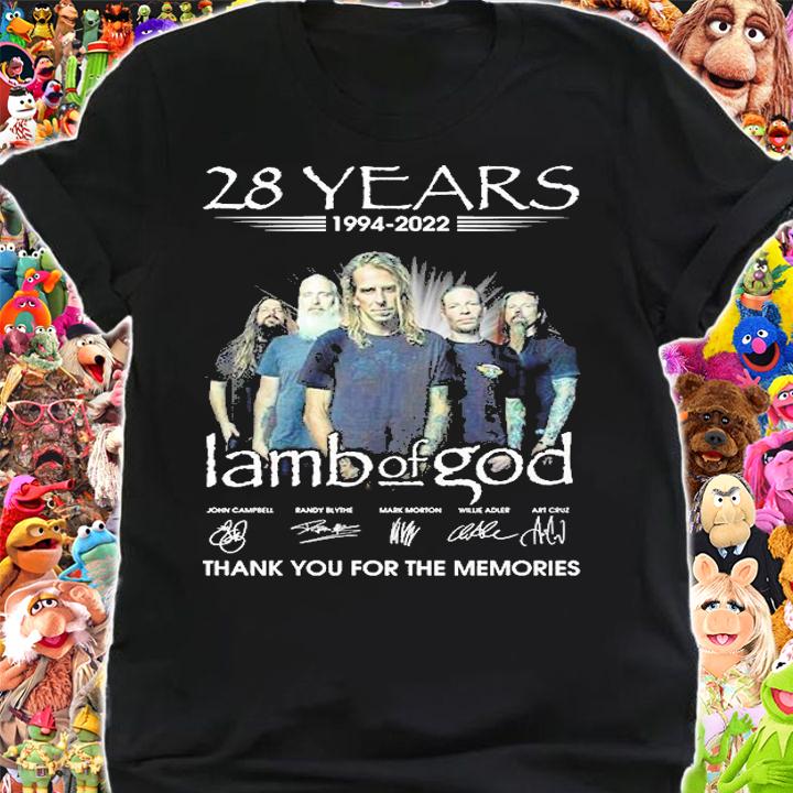 Lamb Of God 28 Years 1994 2022 Thank You For The Memories Signature T-Shirt