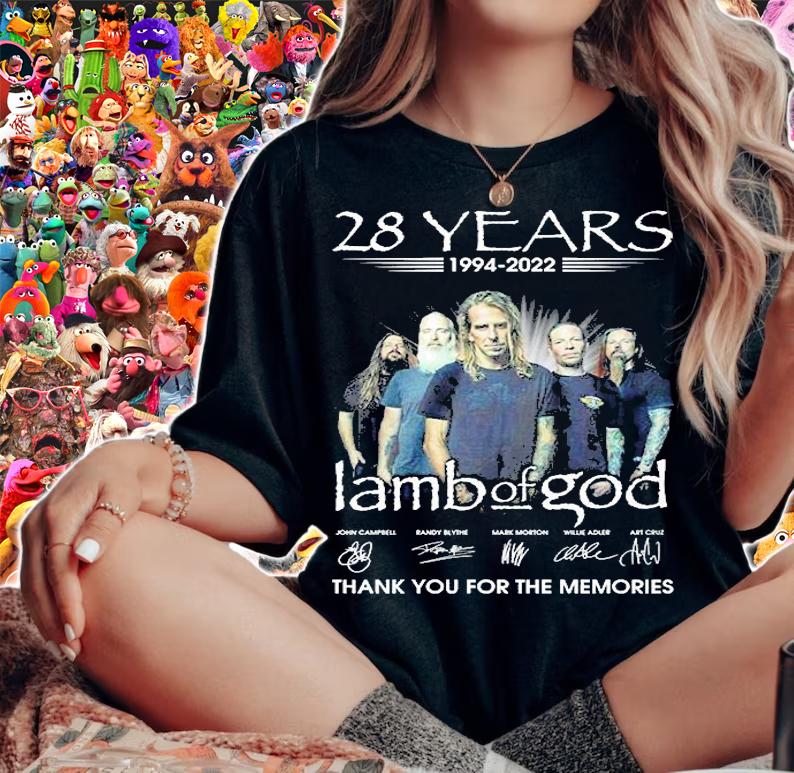 Lamb Of God 28 Years 1994 2022 Thank You For The Memories Signature T-Shirt