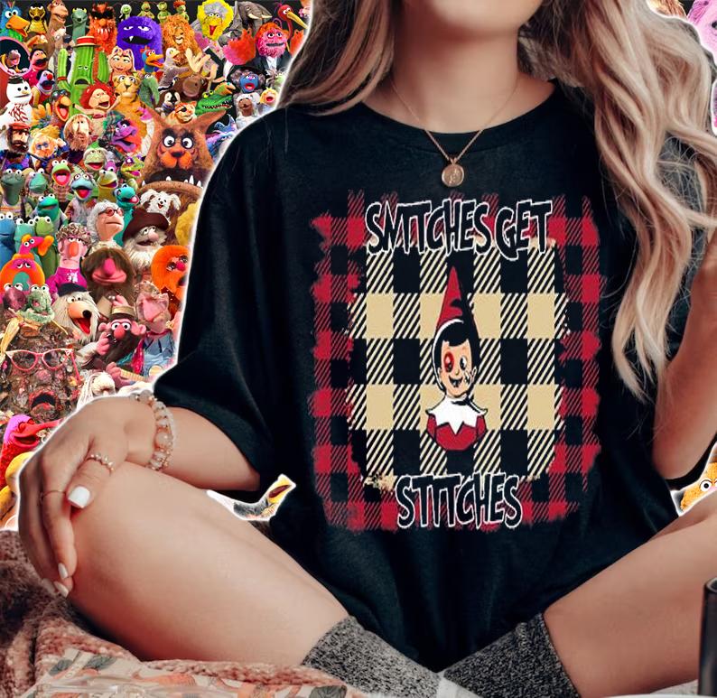 Snitches Get Stitches Christmas Elf T-Shirt
