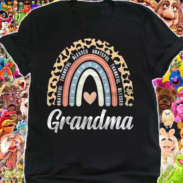 Thankful Grateful Blessed Grandma Thanksgiving Rainbow Shirt shirt