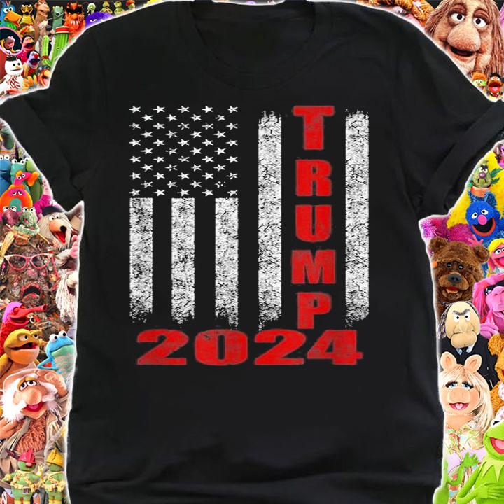 Trump 2024 USA Flag Support Vintage T-Shirt