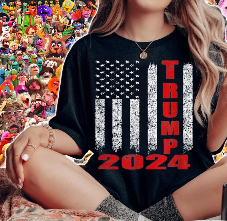 Trump 2024 USA Flag Support Vintage T-Shirt
