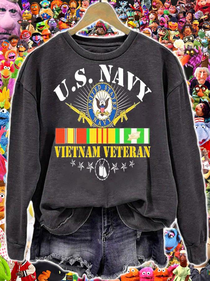US Navy Vietnam Veteran USA Flag Vietnam Vet Flag T-Shirt sweatshirt