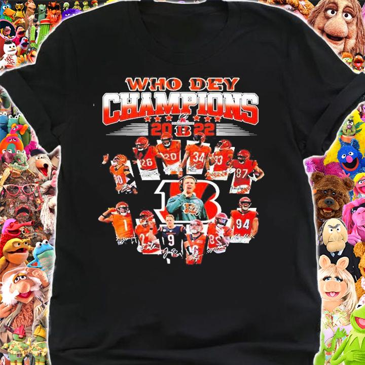 Cincinnati Bengals team Who Dey Champions 2022 signature shirt