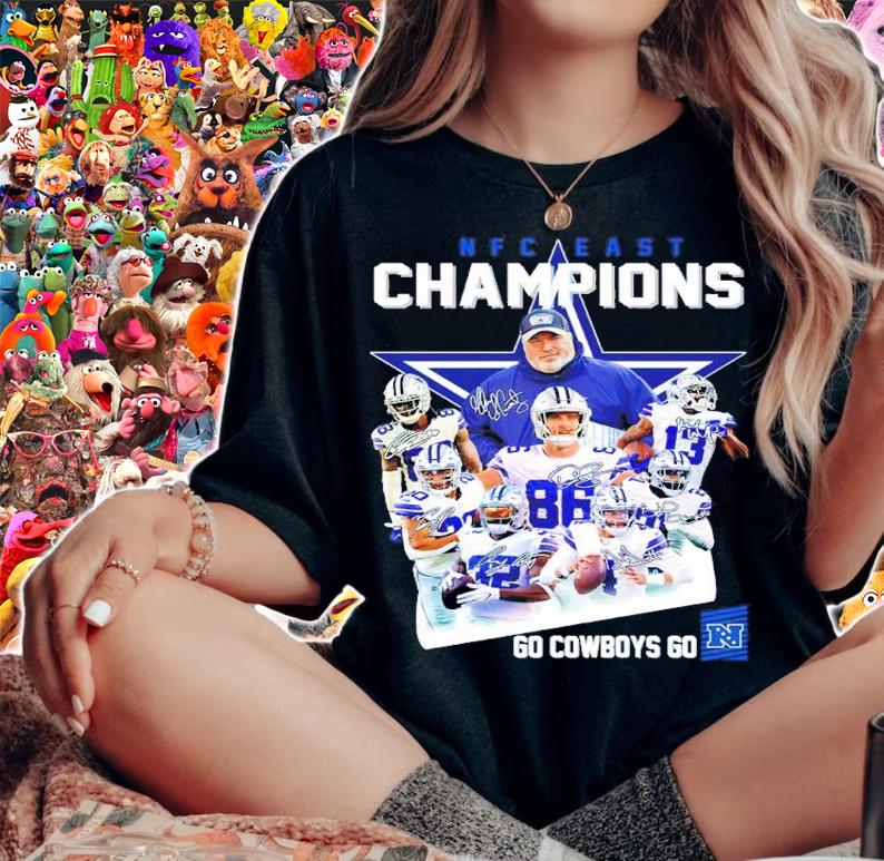 Dallas Cowboys NFC East Champions Go Cowboys Go Signatures Shirt woman shirt