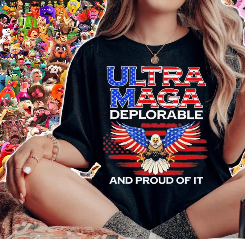 Eagle Ultra Maga Deplorable And Proud Of It American Flag Shirt woman shirt