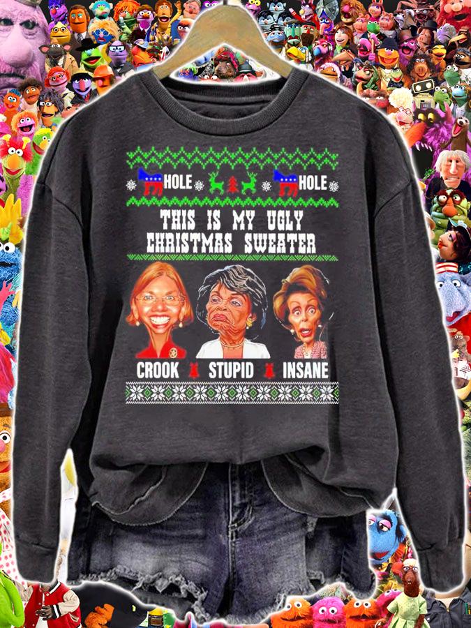 Hole There Are Three Basic Categories Of Liberals Ugly Christmas Shirt sweatshirt
