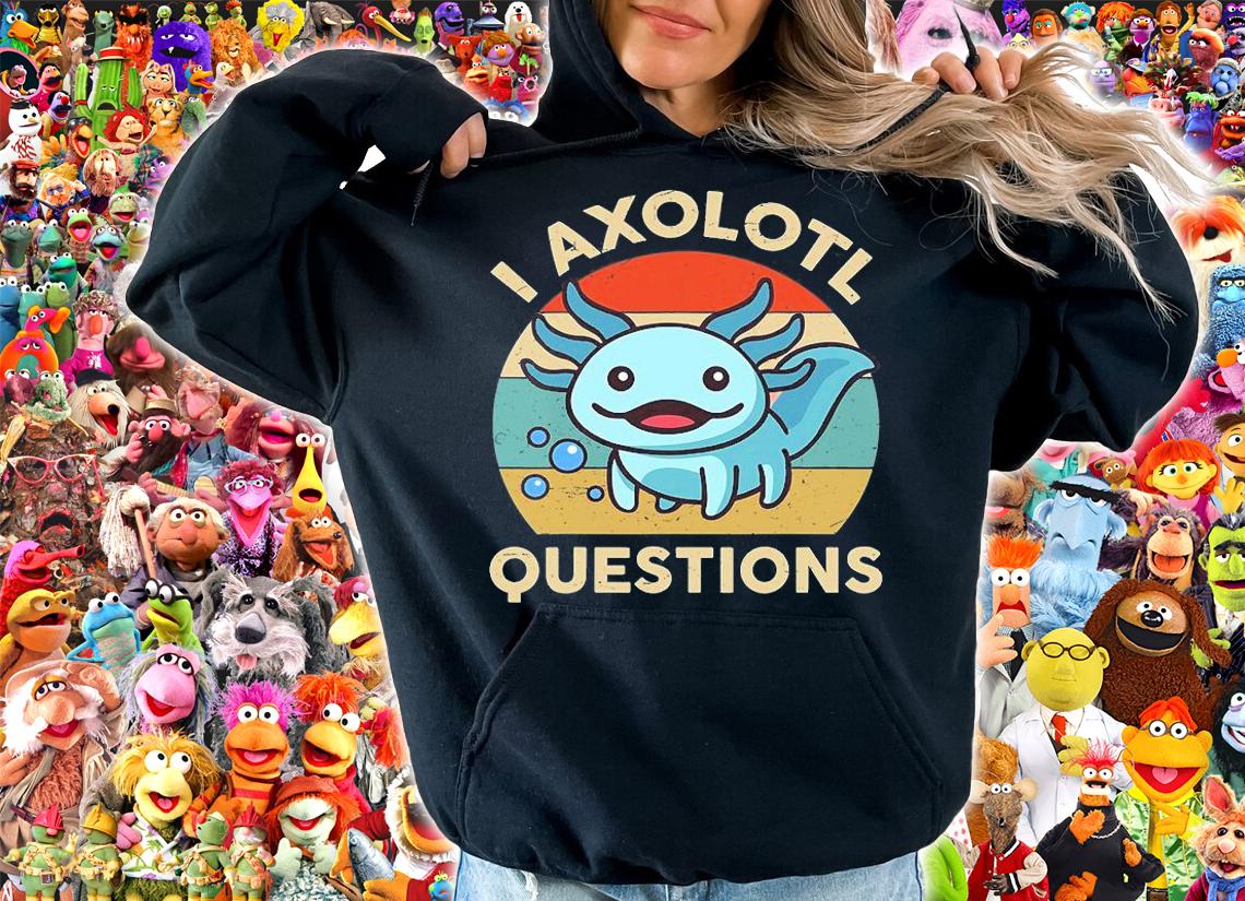 I Axolotl Questions Shirt Kids Blue Salamander Plush Axolotl T-Shirt hoodie
