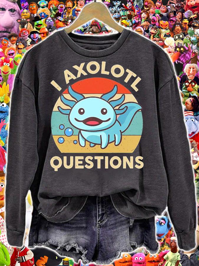 I Axolotl Questions Shirt Kids Blue Salamander Plush Axolotl T-Shirt sweatshirt
