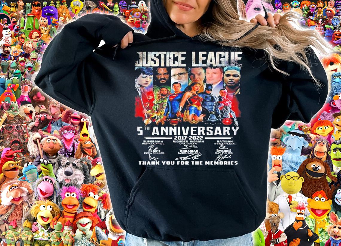 Justice League 5th Anniversary 2017-2022 Signatures Thank You For The Memories Shirt hoodie