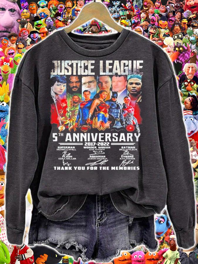 Justice League 5th Anniversary 2017-2022 Signatures Thank You For The Memories Shirt sweatshirt