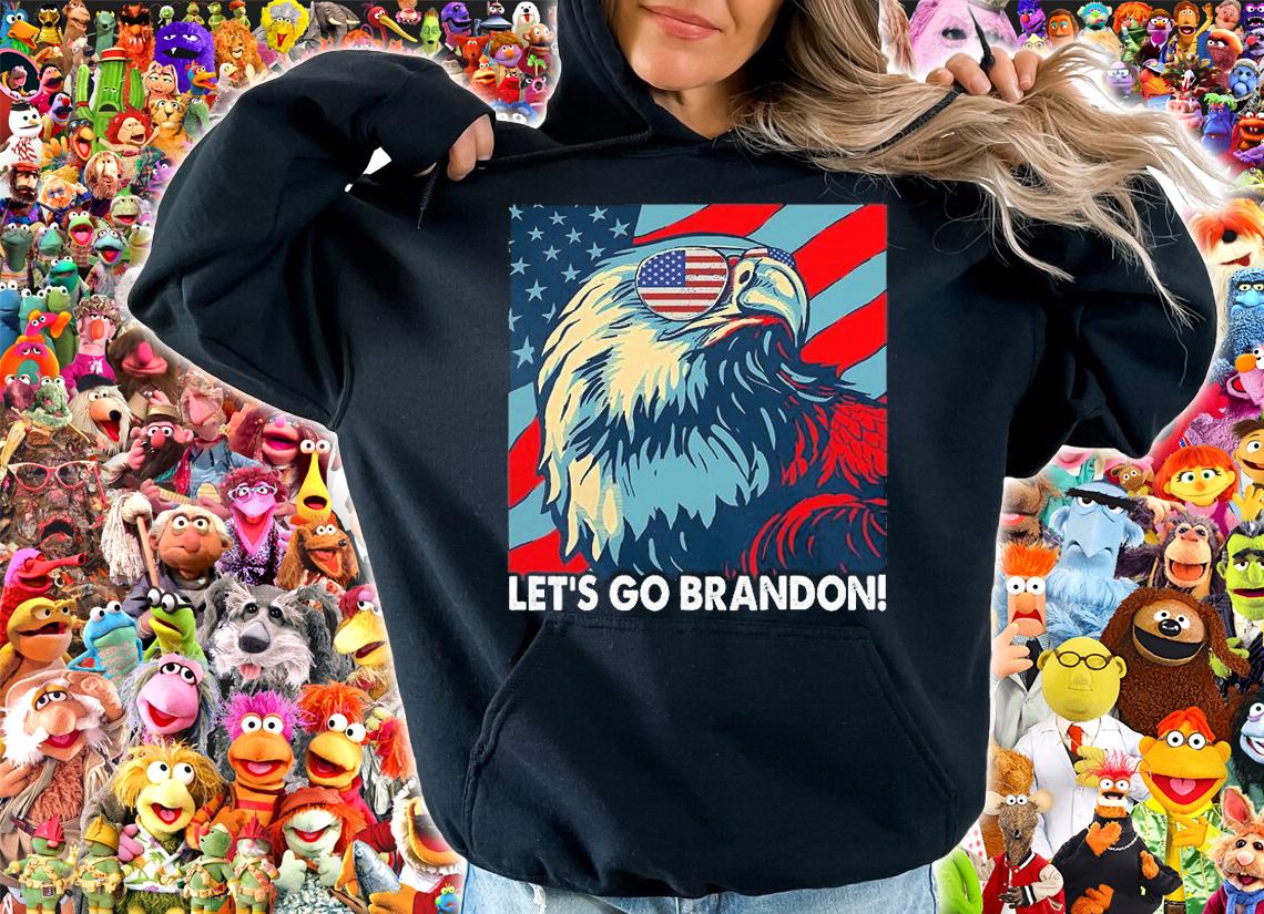 Let's Go Brandon American Flag Impeach Biden, Eagle Sunglasses Design T-Shirt hoodie