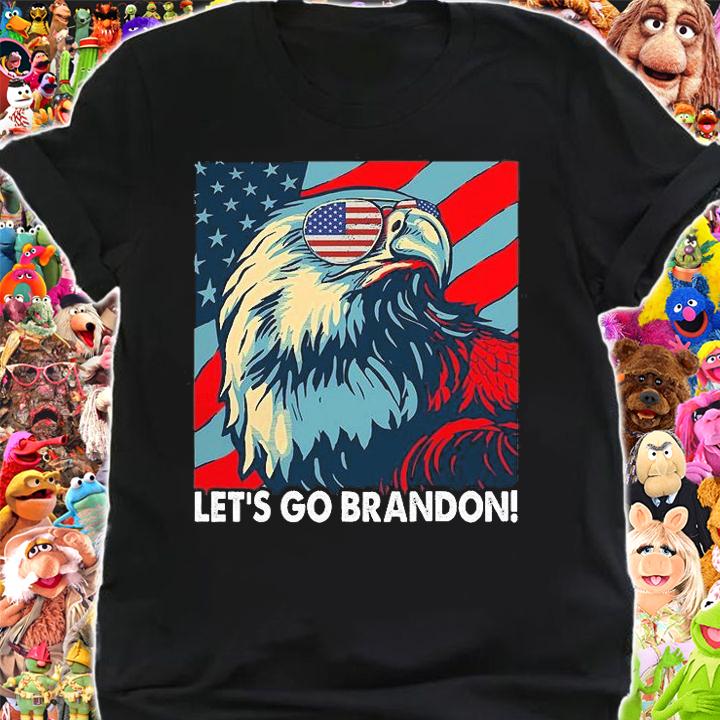 Let's Go Brandon American Flag Impeach Biden, Eagle Sunglasses Design T-Shirt shirt