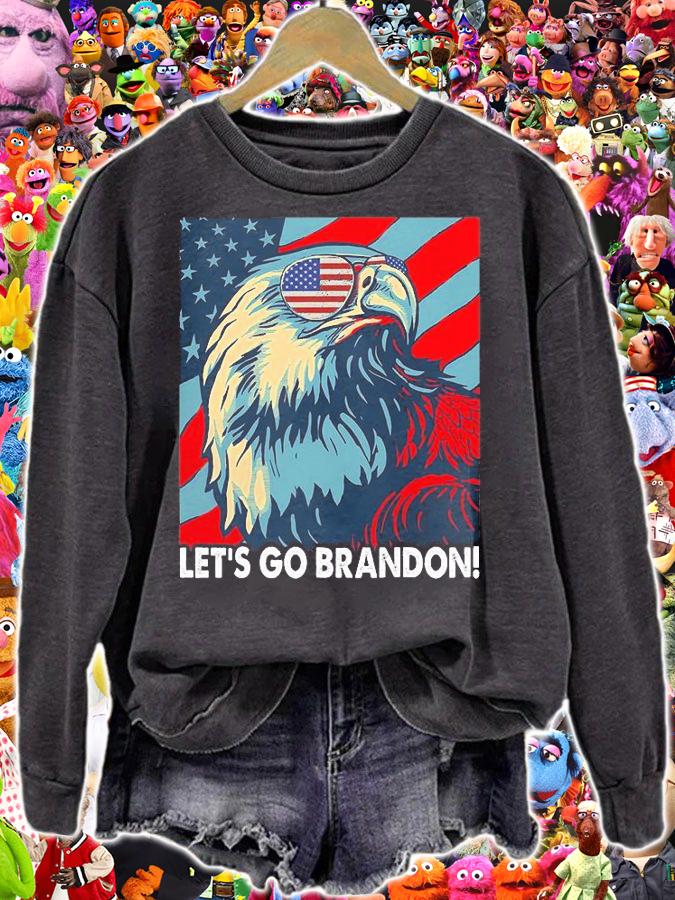 Let's Go Brandon American Flag Impeach Biden, Eagle Sunglasses Design T-Shirt sweatshirt