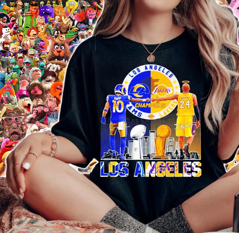 LOS ANGELES Los Angeles Rams Cooper Kupp Vs Los Angeles Lakers Kobe Bryant Signatures Shirt woman shirt