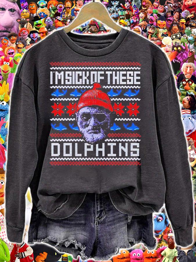 Sick of These Dolphins Tacky Christmas shirt
