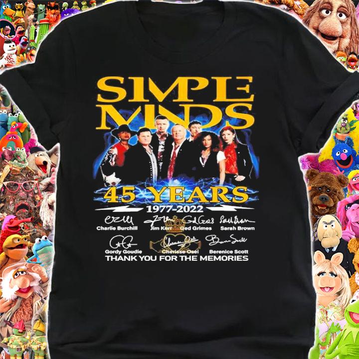 Simple Mind 45 Years 1977-2022 Signatures Thank You For The Memories Shirt shirt