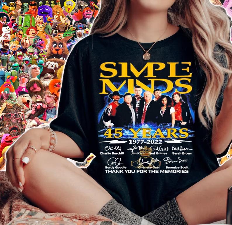 Simple Mind 45 Years 1977-2022 Signatures Thank You For The Memories Shirt woman shirt
