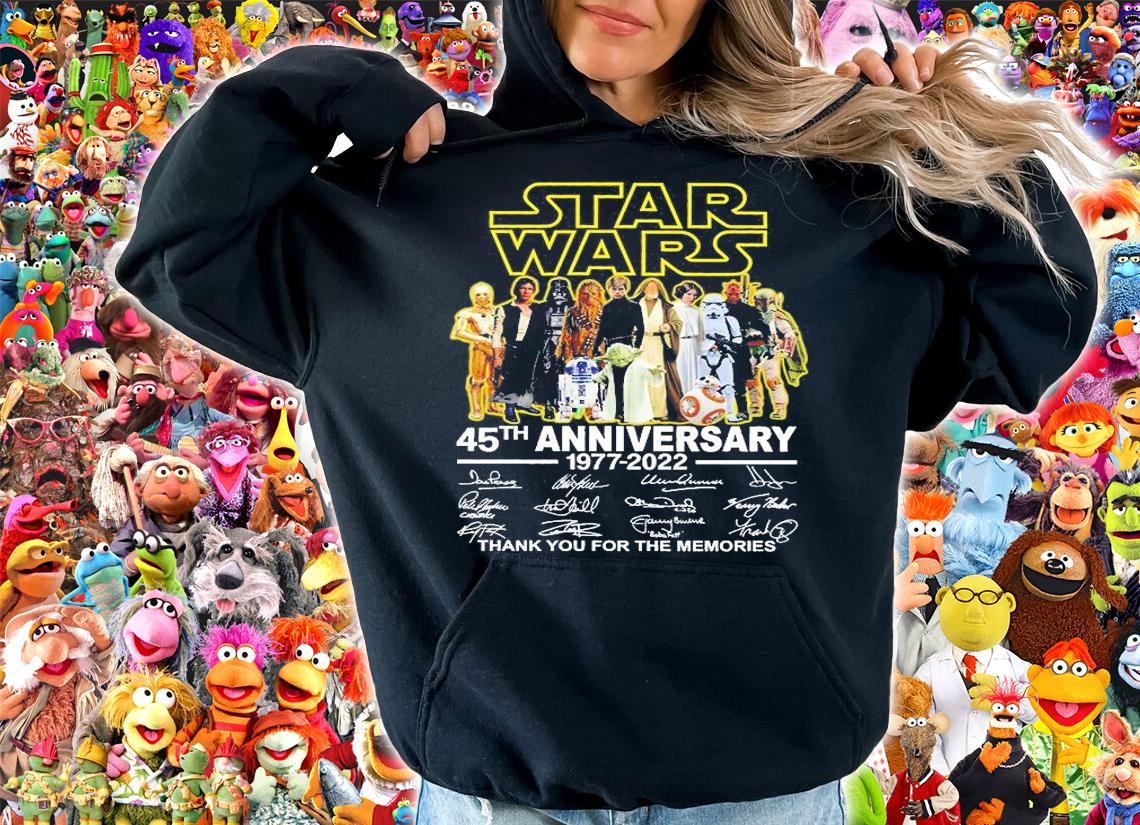 Star Wars 45th Anniversary 1977 2022 Thank You For The Memories Signature T-Shirt hoodie