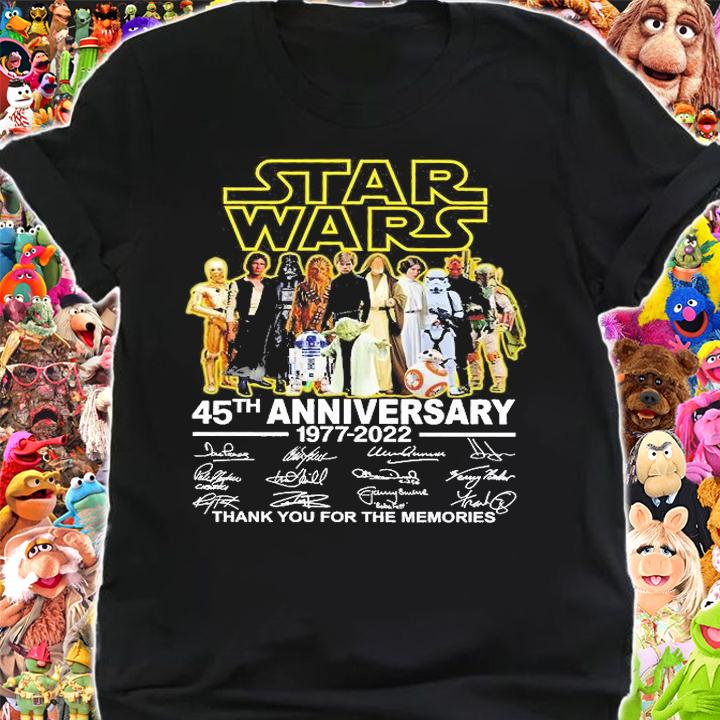 Star Wars 45th Anniversary 1977 2022 Thank You For The Memories Signature T-Shirt shirt