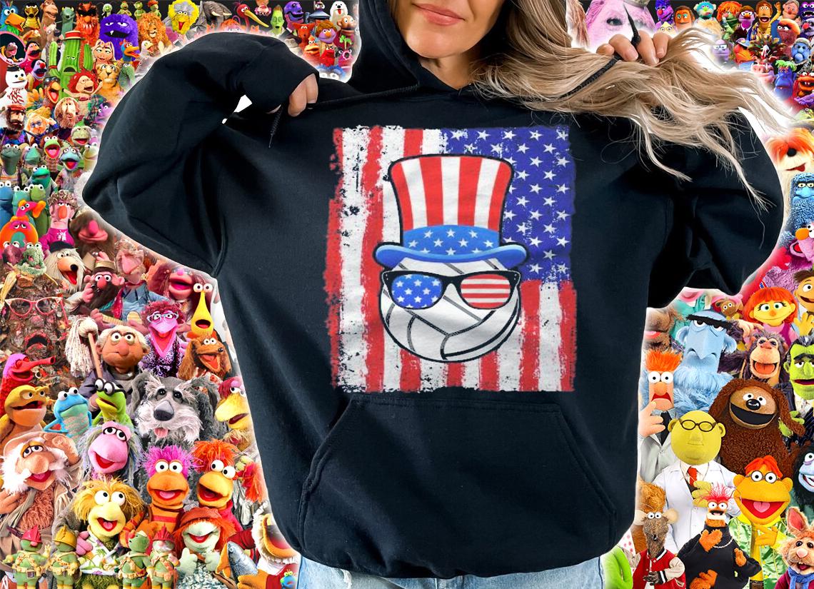 Volleyball Ball American Flag 4Th Of July Shirt hoodie