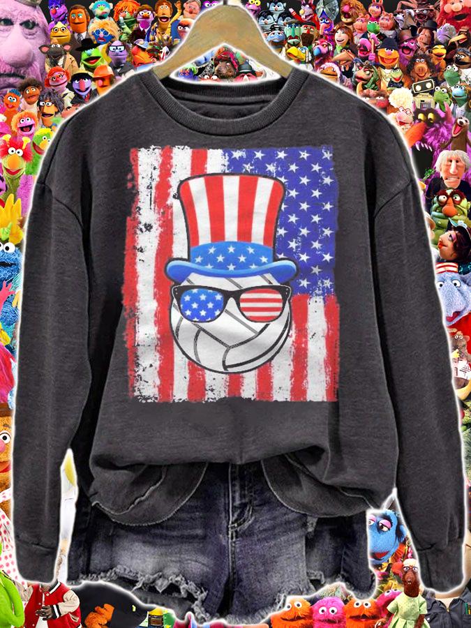 Volleyball Ball American Flag 4Th Of July Shirt sweatshirt