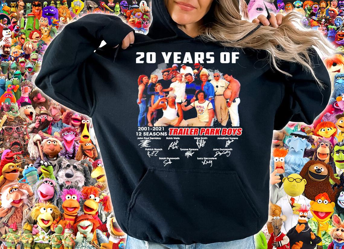 20 years 2001-2021 12 seasons Trailer Park Boys signatures t-shirt