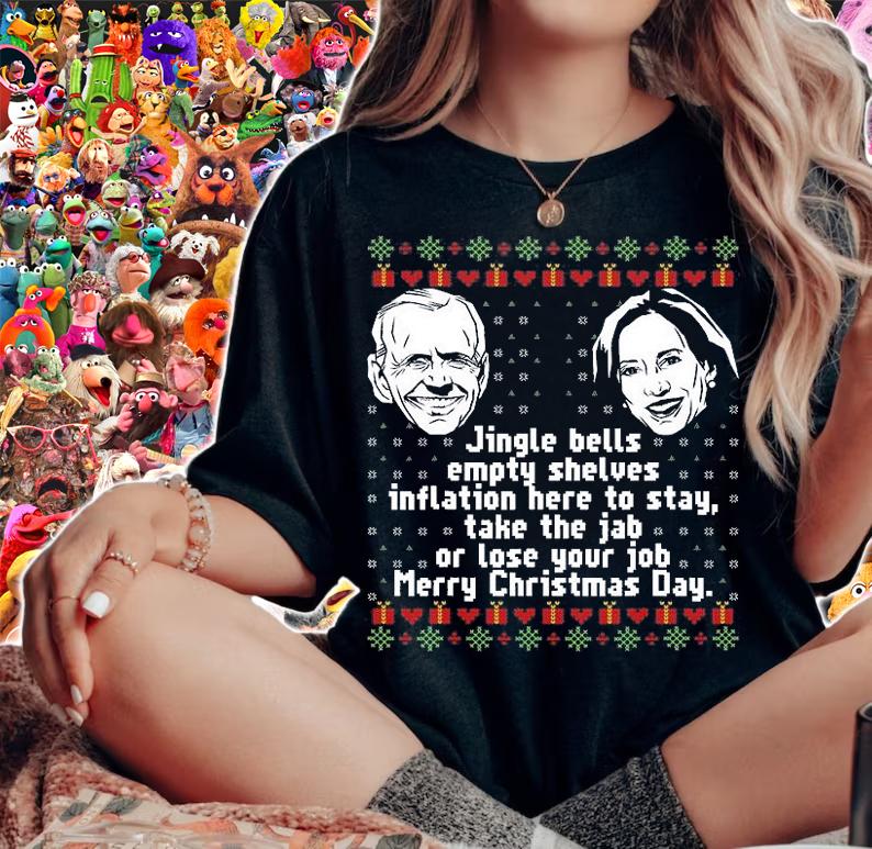 Jingle Joe Biden Funny Santa Biden Ugly Christmas Sweater T-Shirt woman shirt