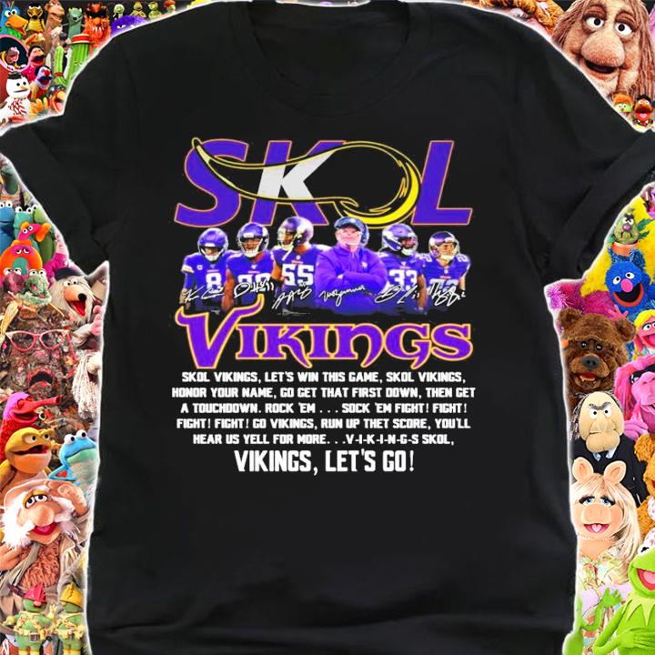 SKOL Vikings let's go signatures shirt shirt