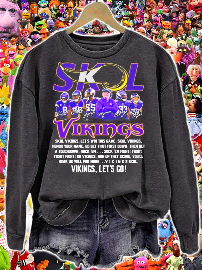 SKOL Vikings let's go signatures shirt sweatshirt