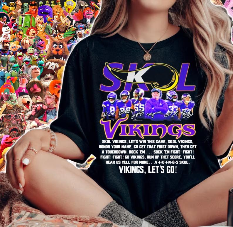 SKOL Vikings let's go signatures shirt woman shirt