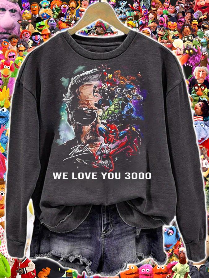 Superhero Marvel We Love You 3000 Stan Lee Signature T-Shirt