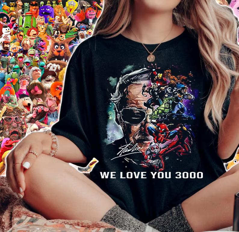 Superhero Marvel We Love You 3000 Stan Lee Signature T-Shirt