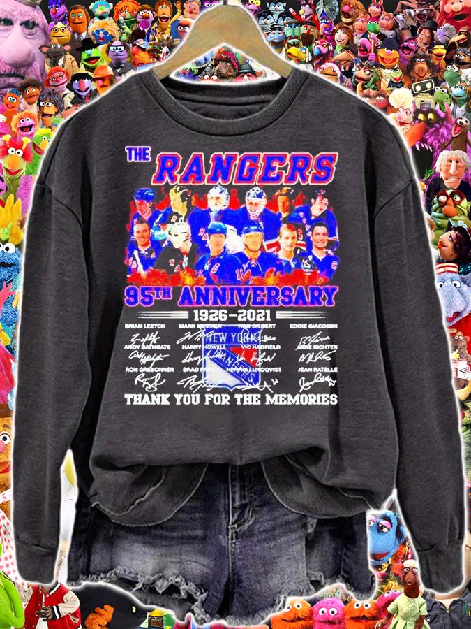 The Rangers 95th Anniversary 1926-2021 Thank You For The Memories signature T-shirt sweatshirt