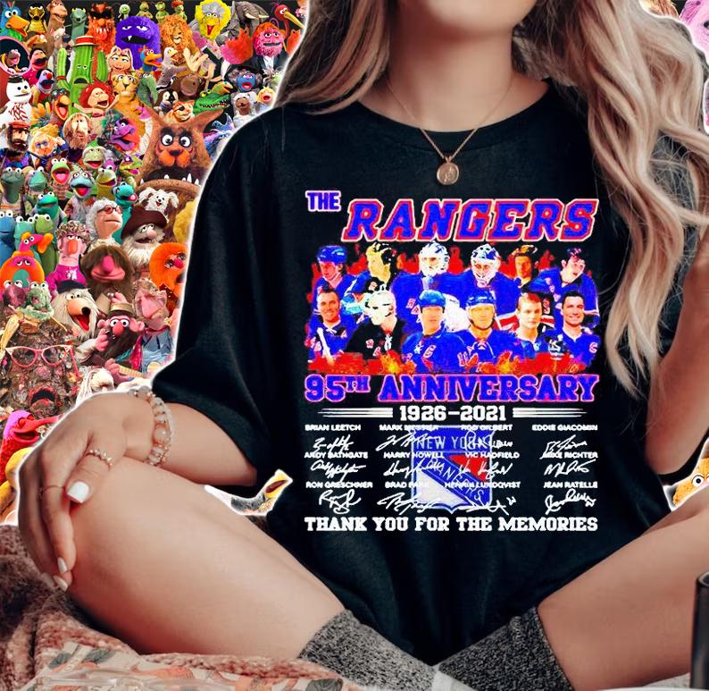The Rangers 95th Anniversary 1926-2021 Thank You For The Memories signature T-shirt woman shirt